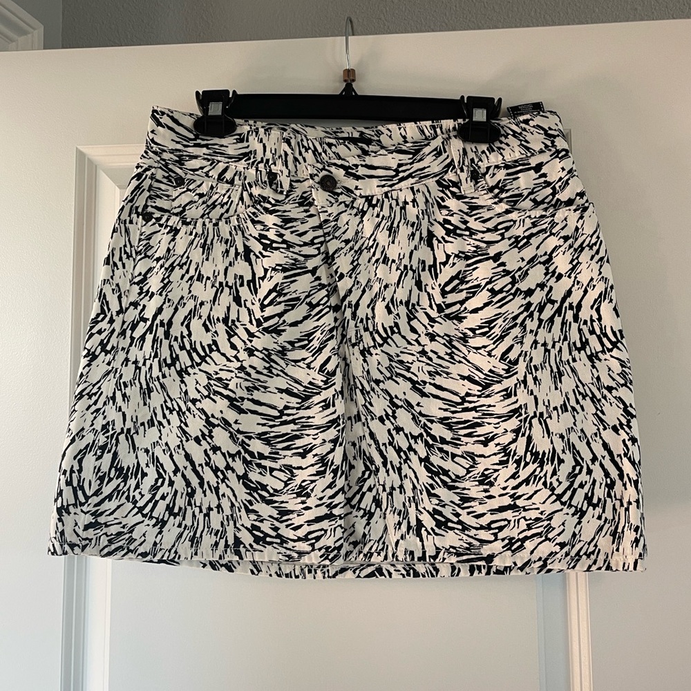 7 For All Mankind Pattern Denim Skirt